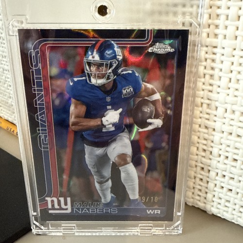 2025 TOPPS CHROME SAPPHIRE MALIK NABERS BLACK REFRACTOR /10