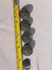 Antique Pre-WW1 US Army Military Buttons Lot of 5 Brass Metal