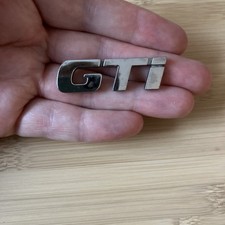Peugeot GTI Badge Small Emblem Logo Silver Chrome Plastic