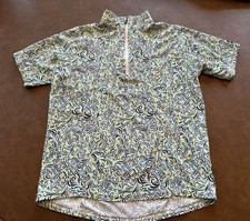Girls Kerrits Blue Green 1/4 Zip Short Sleeve Riding Equestrian Shirt Size XL
