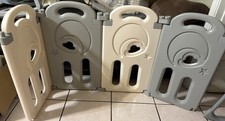 Fortella Cloud Castle Foldable Portable Play Yard 4-Panel Extension Gray Beige
