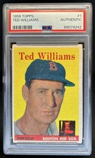 1958 Topps Ted Williams #1 Red Sox PSA AUTH