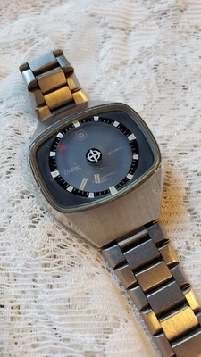 Rare Vintage Large Men's Zodiac Astrographic Automatic Watch Original Band SST