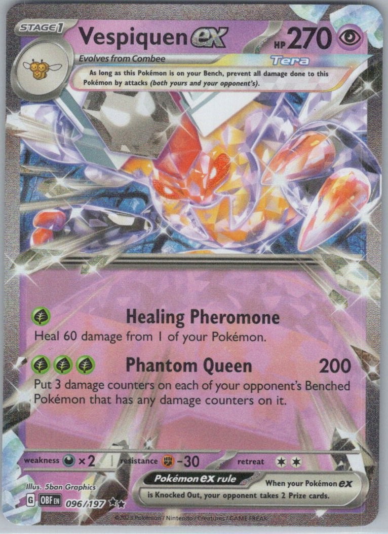 Vespiquen ex #96/197 (Holo) (NM) SV03: Obsidian Flames OBF Pokemon