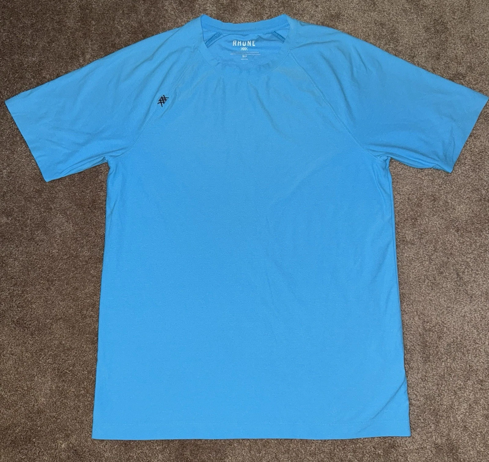 Rhone Shirt Men Small Reign S/S Light Blue Athletic Performance Training