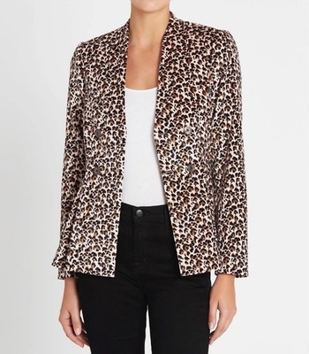 Rebecca Taylor Leopard Print Velveteen Jacket Lined Size 4