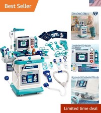 Doctor Kit for Toddlers 3-5, Kids Doctors Play Set, Mobile Cart with Lights a...