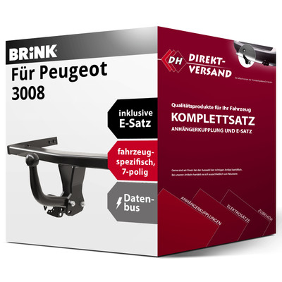 Für 3008 II MC / MR (Brink) Anhängerkupplung starr + E-Satz 7pol spezifisch Set