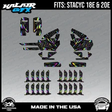 Graphics Kit for STACYC 18E 20E Electric Bike (All Years) Twitch Series-Rainbow