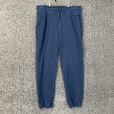 American Giant Sweatpants Mens Xl Blue Joggers Drawstring Made In Usa Fleece