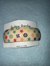 Creme Inpired Hair Clip With Multi Color Geometric Design