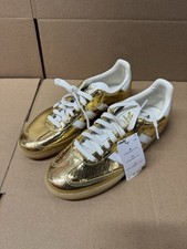 Adidas Samba OG Shoe Womens SZ 9.5 Cracked Metallic Pack - Gold KI5719