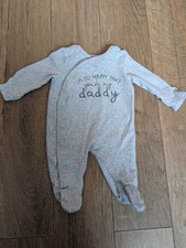 Light Grey Neutral Unisex Baby Sleepsuit Perfect For Father