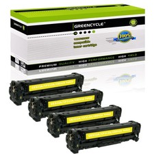 4 Pack CE322A Yellow Toner Fits For HP LaserJet Pro 128A CM1415FN CM1415FNW MFP