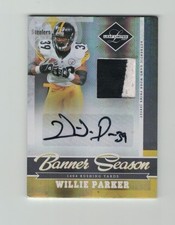 WILLIE PARKER 2007 Leaf Limited PATCH AUTO #/15 BANNER SEASON Game Used *CORNER