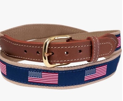 NWT Zep-Pro American Flag Leather And Webbing heavy duty Belt 44