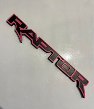 Coloured Ford Raptor Badges 170mm Long Bonus Keyring New. Free Post