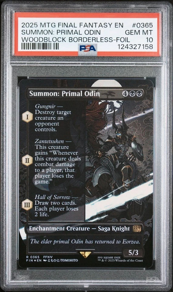 Summon: Primal Odin (Borderless Foil) - #365 - Final Fantasy - PSA 10 - Image 2 of 3