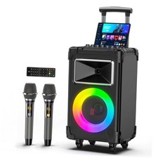 Karaoke Machine with 2 Wireless Mics, 10" Woofer 500W Peak Power Big Portable
