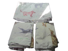 The Company Store  Water Color Dogs Cotton Twin Sz Flat Sheet 2  Fitted Cases
