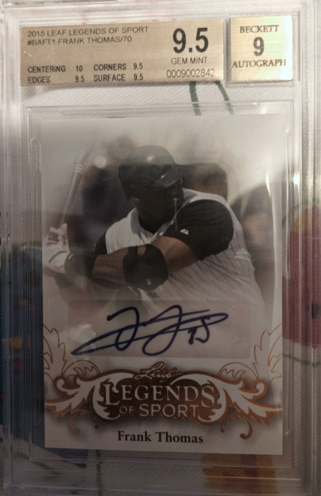 2015 Leaf Legends of Sport Frank Thomas  Autograph SP BGS 9.5