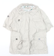 E-vie Damen Beige Kapuze Baumwolle Parka Jack...