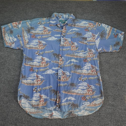 Big Dogs Big Kahuna Hawaiian Shirt Men's Large Aloha 90s