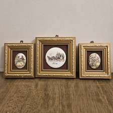 Framed Miniature Art – P.G. Collins England Enamel on Copper Hand Made Vintage