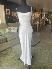 Zara Fitted Maxi Dress With Rhinestone Bows White Size Small