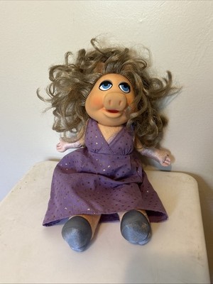 miss piggy doll purple dress Vintage Miss Piggy Plush | Collectible Disney Muppets