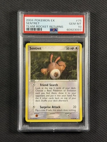 Pokemon Cards PSA 10 GEM MT POP 20 Sentret Team Rocket Returns Ex 2004 75/109