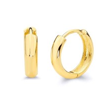 14k REAL Yellow OR White Gold 3mm Thickness Huggie Earrings 12 x 12 mm 