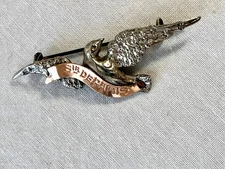 Antique French Sir De Paris Bird Pin Brooch  Sterling Silver Stunning!