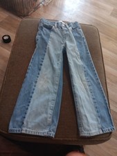 Old Navy Girls High Rise Baggy Wide Leg Two 2 Tone Blue Jeans Size 5T