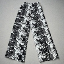 Forever 21 Contemporary Wide Leg Palazzo Pants Black White Chevron Geometric M