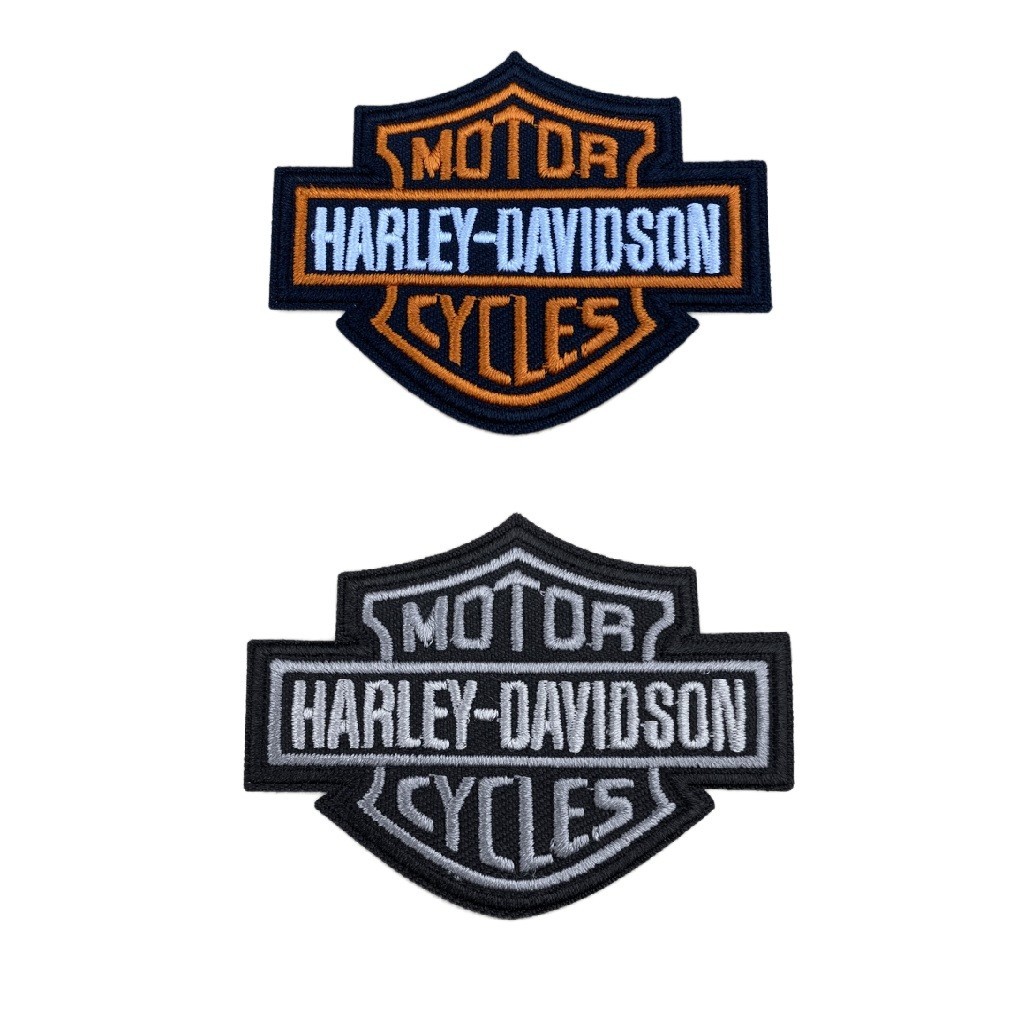 Set of Two Harley Davidson Embroidered Iron on 3" Patches