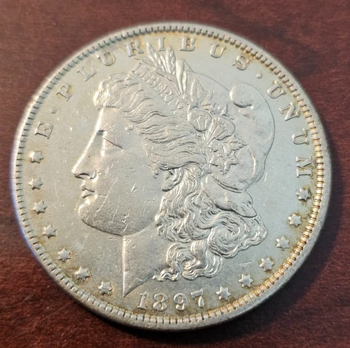 1897 Morgan Dollar VF Very Fine 90% Silver $1 US Coin Collectible  Nice Toning