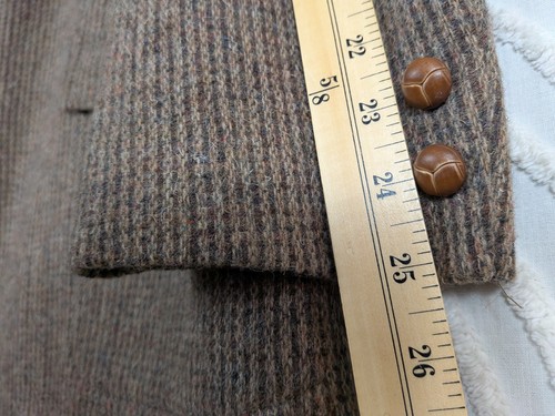 Vtg. Pendleton Wool Brown Tweed Mens Western Suit Jacket Leather Elbows Size 42 - Picture 15 of 18