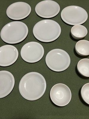 15pc Culinary Arts Cafeware Dinner, Salad Plates Bowls Farmhouse Porcelain Heavy