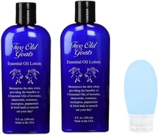Two Old Goats Lotion 8Oz (Pack of 2) - with Exclusive Travel Bottle