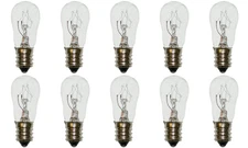Box of 10 Bulbs 3S6/5 Bulb 3 Watt 120 Volt Candelabra E12 Screw Base 120V 3W 3S6