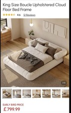 King Size Boucle Upholstered Cloud Floor Bed Frame