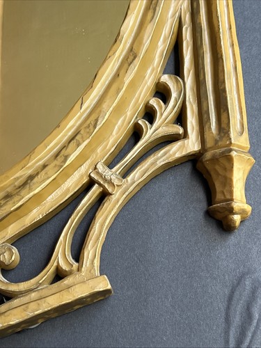 Vintage Gold Syroco 1965 Ornate Oval Wall Mirror Baroque Hollywood Regency USA - Picture 6 of 16