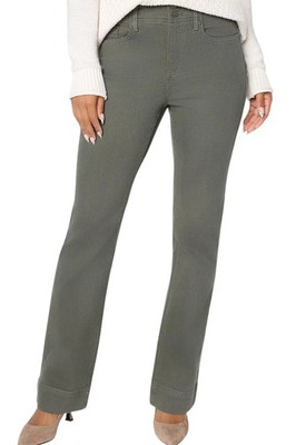 NYDJ Women's Bootcut Double Button Full Length Jeans Olive