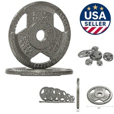 Durable Cast Iron Weight Plates - 2-Inch Olympic  1-Inch Standard Options