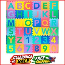 Kids Puzzle Alphabet, Numbers, 36 Tiles and Edges Play Mat, 12" by 12", Abc ...