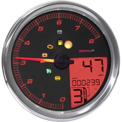 Koso North America HD-05 Multi-Function Tachometer/Speedometer BA072000 28-61004