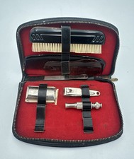 Vintage 1959s NAIL MANICURE SET Ground Leather Case made in USA w/Crest