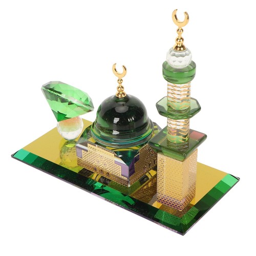 Dome Mosque Ornament Crystal Muslim Building Figurine Miniature Cel - Picture 4 of 12