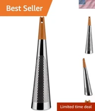 Todo" Giant Cheese And Nutmeg Grater in Steel And Wood, Silver